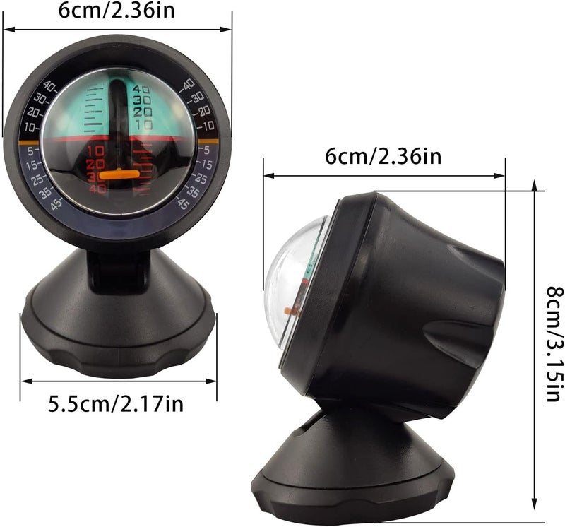 Flylin Adjustable Ball Compass with Slope Meter, Car Slope Indicator Automotive Inclinometer Gradient Balancer Tool for Car Marine Boat Ship - Image 3